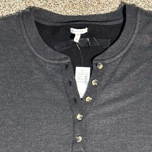 Maurices Oversized Charcoal Button-Up Henley top